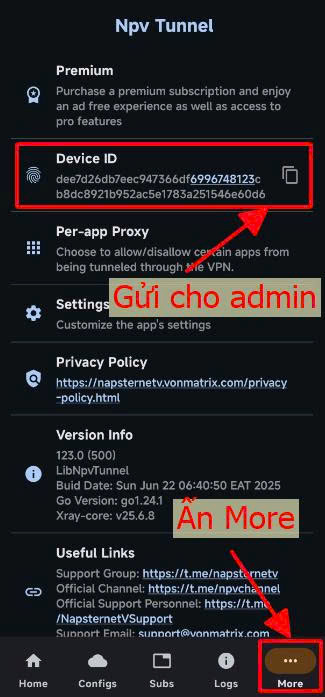 Copy Device ID và gửi cho Admin